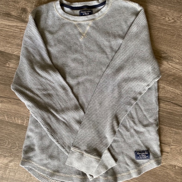 Men’s Abercrombie & Fitch Grey Waffleknot Shirt Size Large - Picture 2 of 2